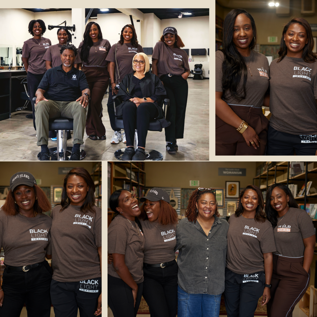 Community members gathered in a salon